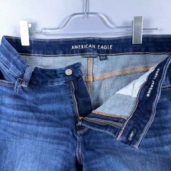 American Eagle Curvy Jegging Jeans Women Size 16 Regular Next Level Stretch Blue - Picture 5 of 12